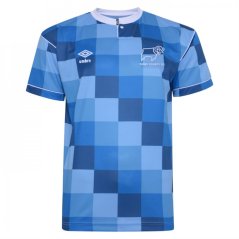 Score Draw Draw Derby County 1988 Retro Away Shirt Adults Blue