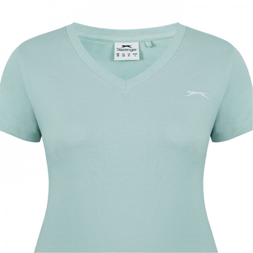 Slazenger V Neck T Shirt Ladies Sage Green