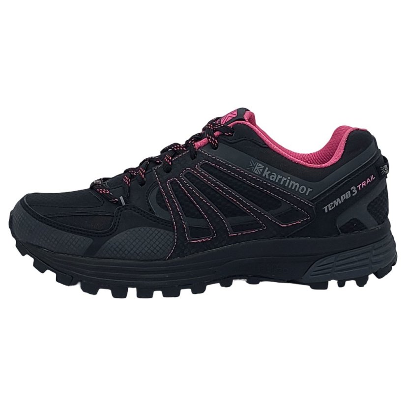 Karrimor Tempo 3 Ladies Trail Running Shoes Black/Silver