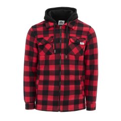 Lonsdale Men's Hooded Long Sleeve Sherpa Jacket Red