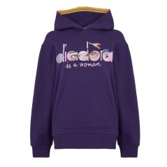 Diadora Eye Hoodie Sweater Womens Purple Glass
