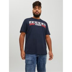 Jack and Jones Short Sleeve Logo T-Shirt Mens Plus Size Navy Blazer