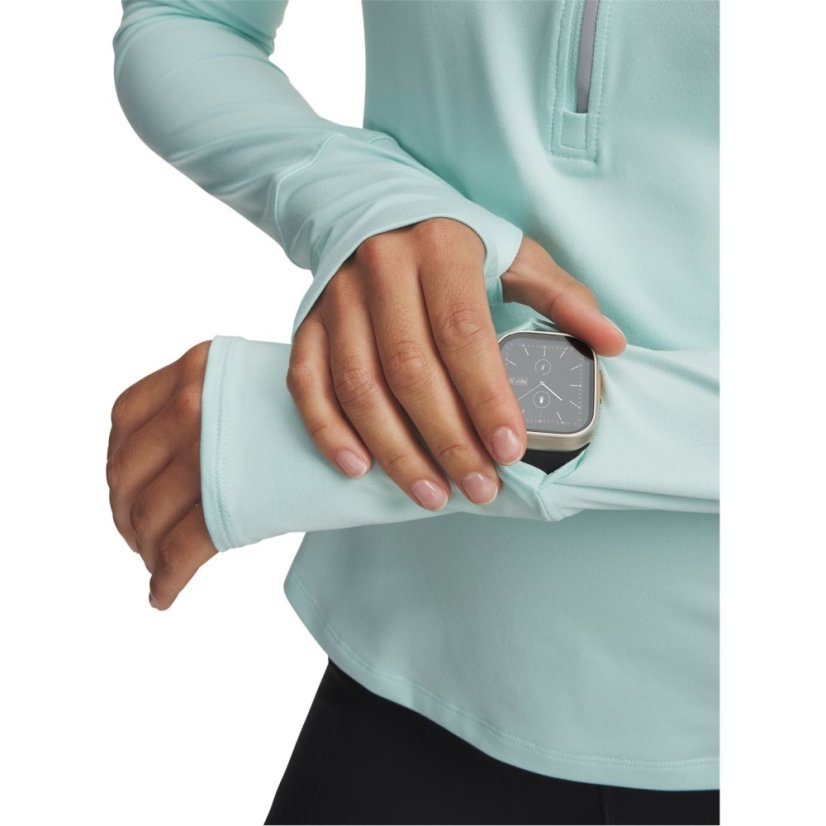 Under Armour Women's Qualifier Run Half Zip Long Sleeve Slim Fit Performance Running Jacket Mint/Reflective