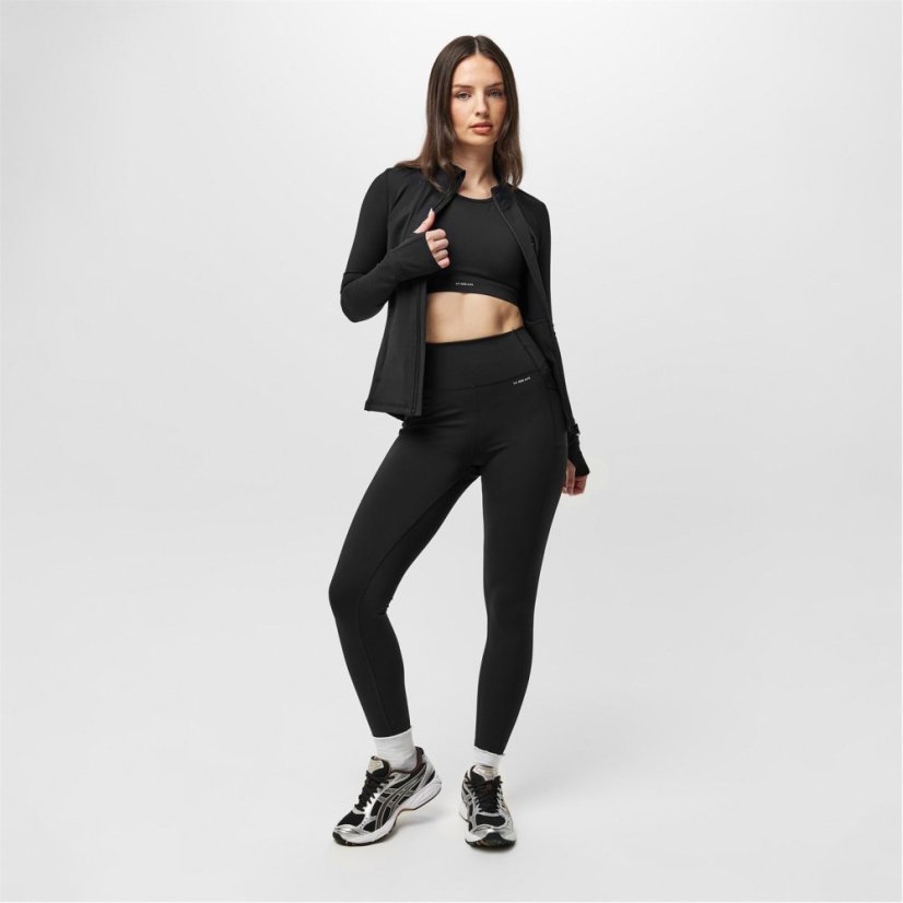 LA Gear Women's Moisture-Wicking Performance Training Jacket Black