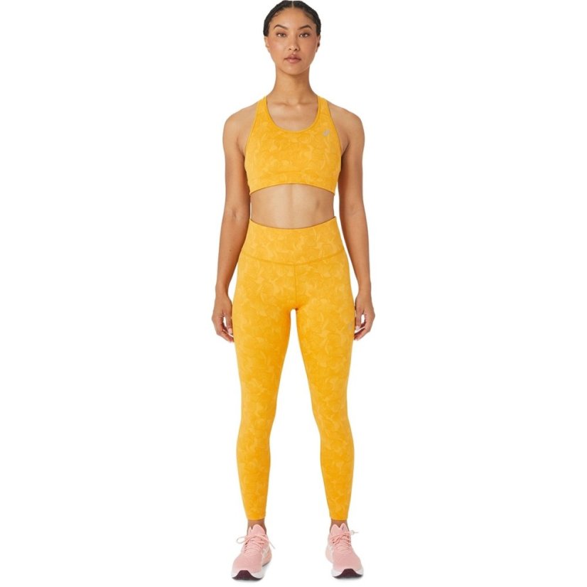 Asics Runkoyo Jacquard Bra High Impact Sports Womens Tiger Yellow