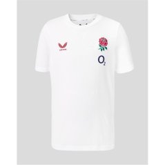 Castore Mens England Rugby 2026 Short Sleeve Performance T-Shirt Classic White