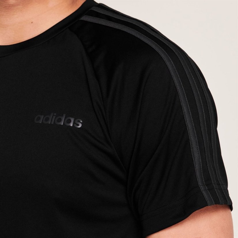 adidas Classic 3 Stripe Sereno pánske tričko Black/Grey