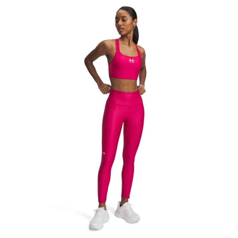 Under Armour Tech No-Slip Waistband Ankle Leggings Womens Fuchsia/White