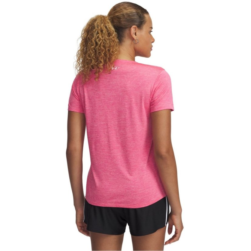 Under Armour Tech™ Twist V-Neck Short Sleeve Womens Rebel Pink