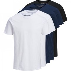 Jack and Jones Basic 5-Pack pánske tričko Wht/Nvy/Blk