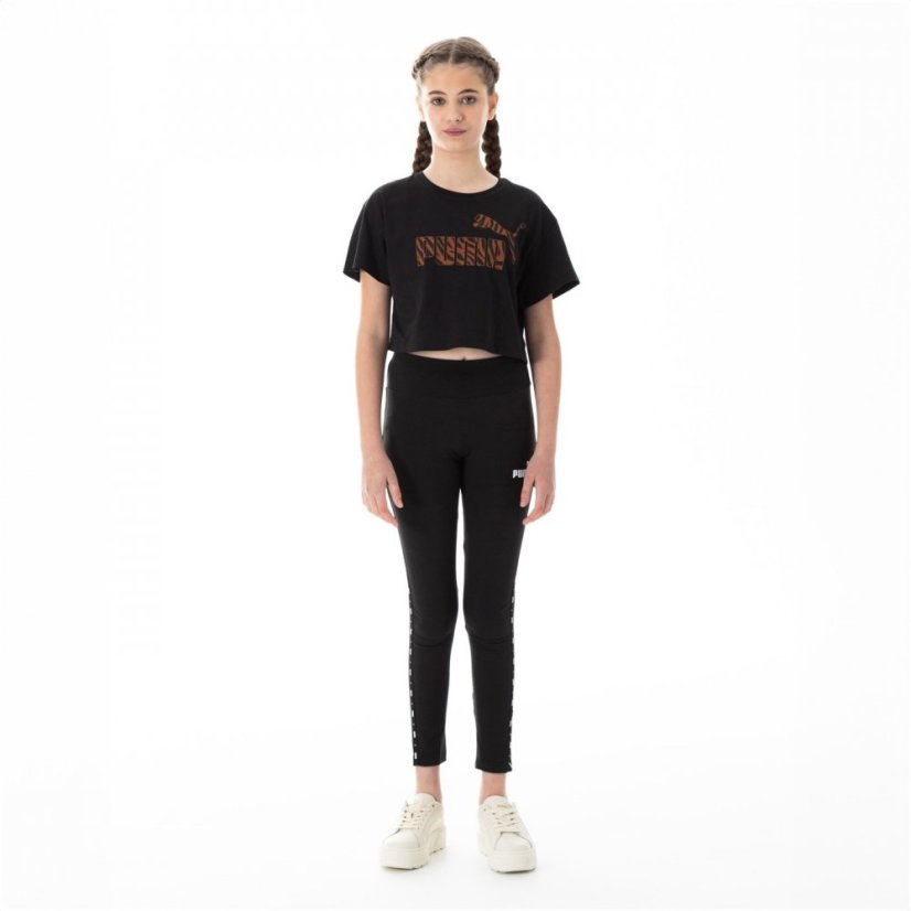 Puma Relaxed T-Shirt Juniors Black Crop