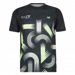 New Balance London Edition Printed Athletics Run T-Shirt Mens Black/Green