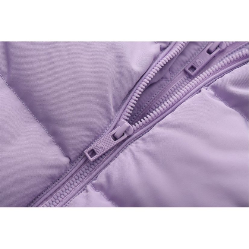 SoulCal Kids' 2 Zip Bubble Hooded Long Sleeve Short Puffer Jacket Purple