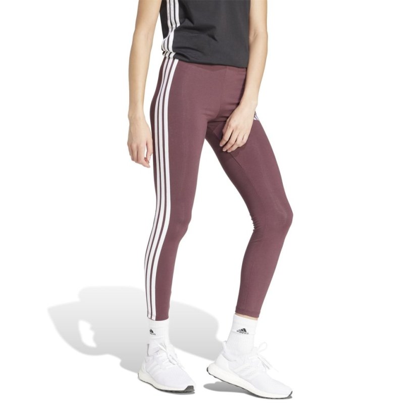 adidas Essentials 3 Stripe Leggings Womens Ruby