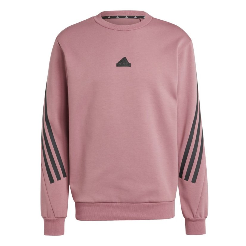 adidas Future Icons 3-Stripes Crew Sweatshirt Mens Prelove Crimson