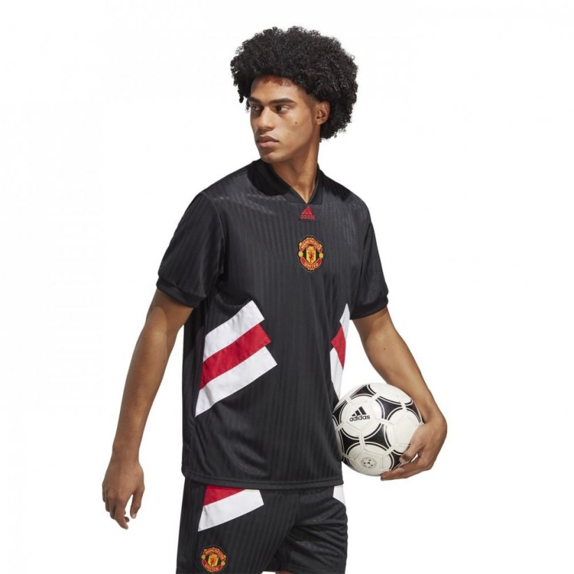 adidas Manchester United FC Icon Retro Shirt Mens Black