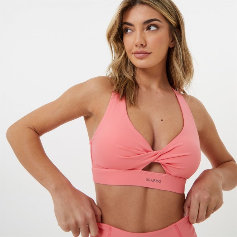 USA Pro Twist Front Sports Bra Raspberry