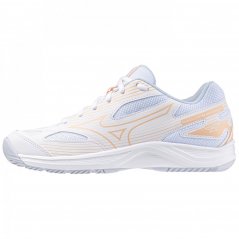 Mizuno Cyclone Speed 4 Netball Shoes White/Peach/Blu