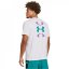 Under Armour Bball Logo Court SS Wht/CircuitTeal