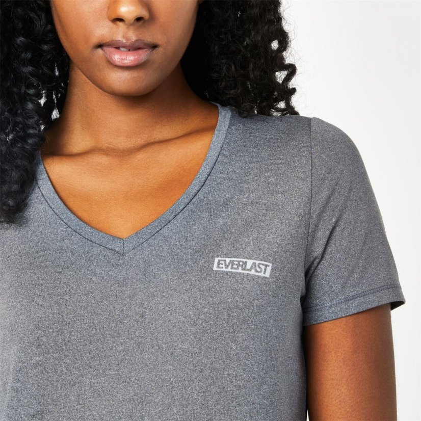 Everlast V Neck Mesh T-Shirt Womens Grey