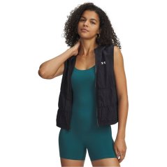 Under Armour Womens Rival Woven Ruched Vest Black/White