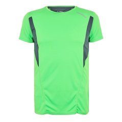 Diadora Men's Team Up Short Sleeve Performance Gym Top Green Fluo