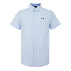 Bench Bowdon Short Sleeve Shirt Mens Light Blue