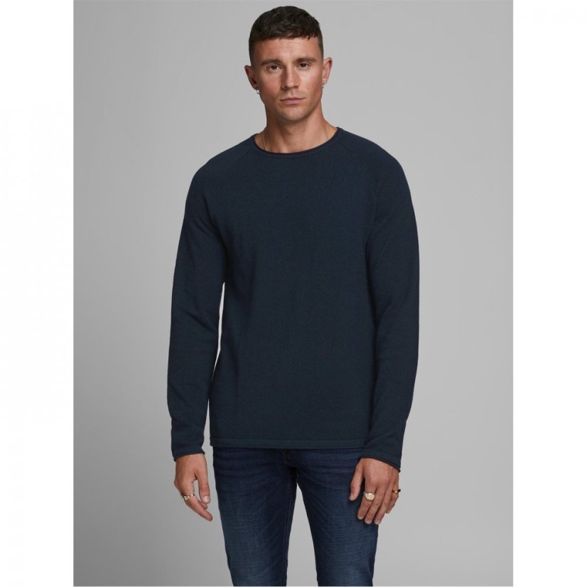 Jack and Jones Hill Crew Knit Sweatshirt Navy Blazer