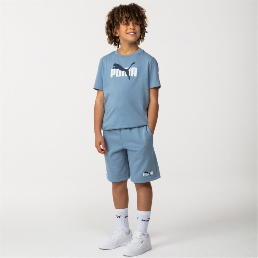 Puma Essentials Logo Fleece Shorts Boys Zen Blue