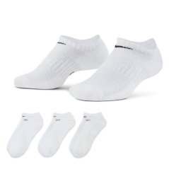 Nike 3 Pack Cushioned No Show Socks White/Black