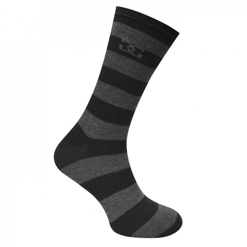 Giorgio 4 Pack Striped Socks Mens Black/Grey