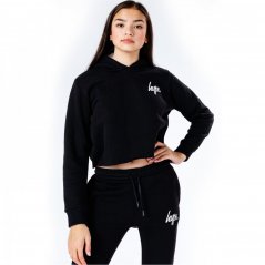 Hype Kids Crop Pullover Hoodie and Jogger Set Black