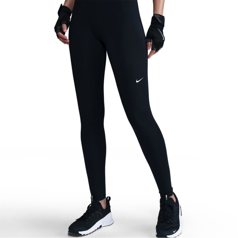 Nike Pro Women's Mid-Rise Mesh-Panelled Leggings Black/Pink