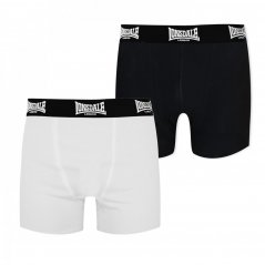 Lonsdale 2 Pack Boxer Shorts Junior Boys White/Black