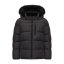 SoulCal Kids' Double Zip Detachable Faux Fur Hood Fleece Lined Short Puffer Jacket Charcoal