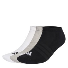 adidas Thin and Light Sportswear Low-Cut Socks 3 Pairs Grey/Wht/Blk