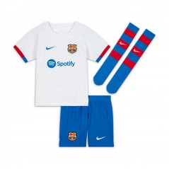 Nike Barcelona Away Minikit 2023 2024 Infants White/Grey