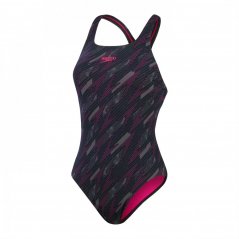 Speedo HyperBoom Medalist Swimsuit Black/ Pink