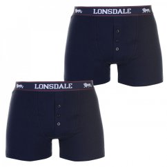 Lonsdale 2 Pack Boxers Mens Navy