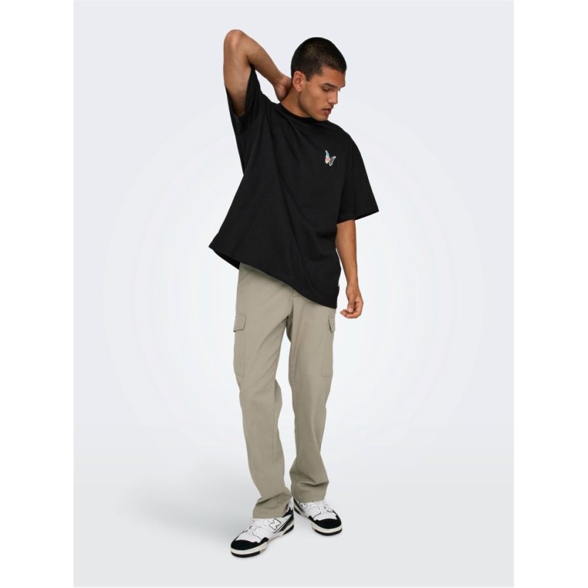 Only Men's Cargo Trousers Chinchilla