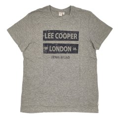 Lee Cooper Logo T Shirt Mens Grey Marl