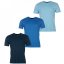 Donnay Three Pack V Neck pánske tričko LtBlue/Blue/DkB