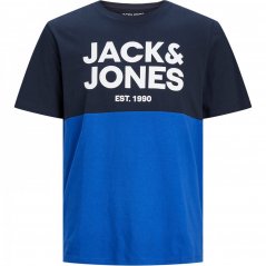 Jack and Jones Short Sleeve Crew Neck Logo T-Shirt Sky Captain