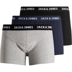 Jack and Jones Anthony 3-Pack Boxer Trunk Mens Grey/Navy/Black