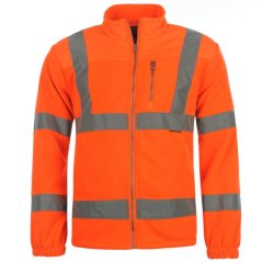 Dunlop Men's Hi-Vis Reflective Fleece Long Sleeve Jacket Orange