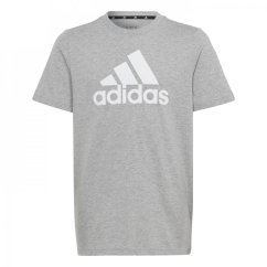 adidas Logo T Shirt Junior Gry/Wht BOS