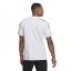 adidas Mens Cotton 3-Stripes Polo Shirt White/Black