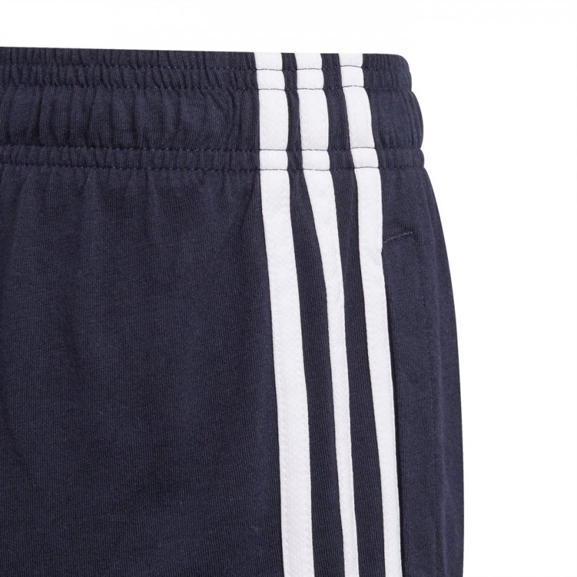 adidas Essentials 3 Stripe Jersey Short Juniors Ink/White