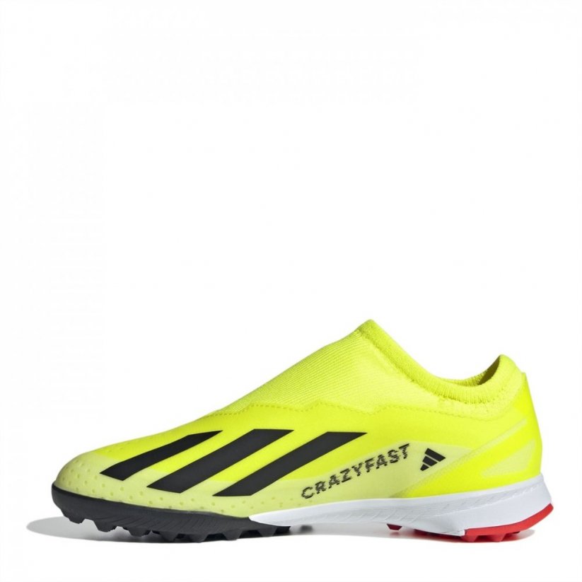 adidas X Crazyfast League Junior Laceless Astro Turf Football Boots Yellow/Blk/Wht