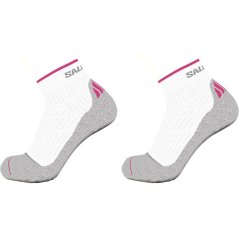 Salomon Ultra Quarter 2 Pack Running Socks Womens White/Pink